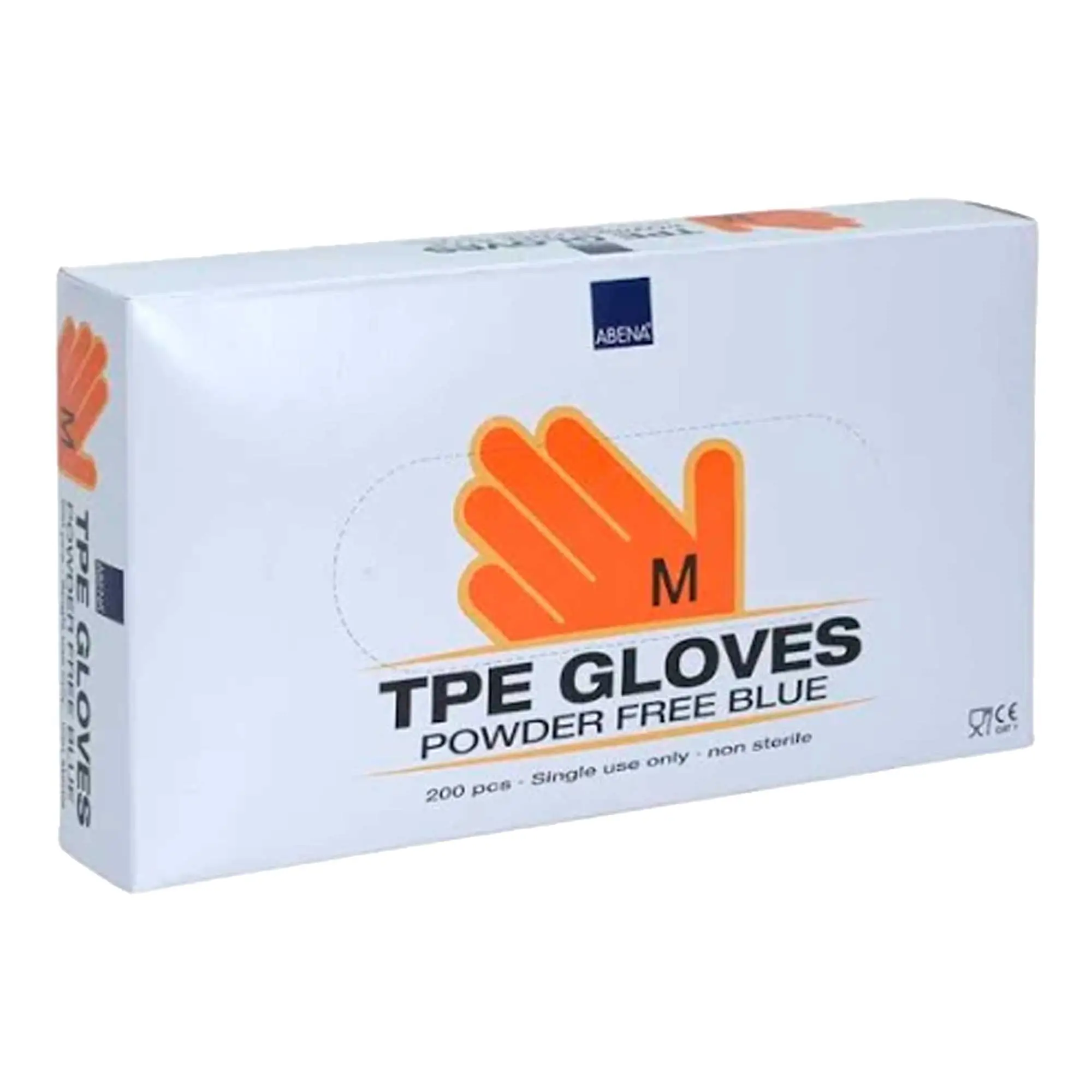 ABENA Lebensmittelhandschuhe TPE ungepudert, VE 200 Stück in blau, puderfreie Einweghandschuhe für Gastronomie, Lebensmittelproduktion und kurze Reinigungsaufgaben
