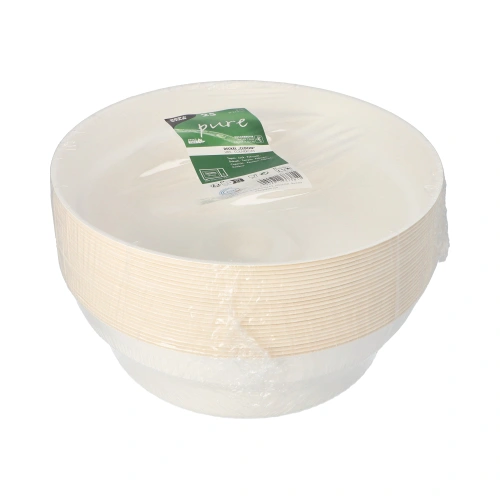 PAPSTAR Deckel Zuckerrohr "TomTab" rund Ø 24,5 cm, 8 cm weiß "Cloche", 4 x 25 Stück