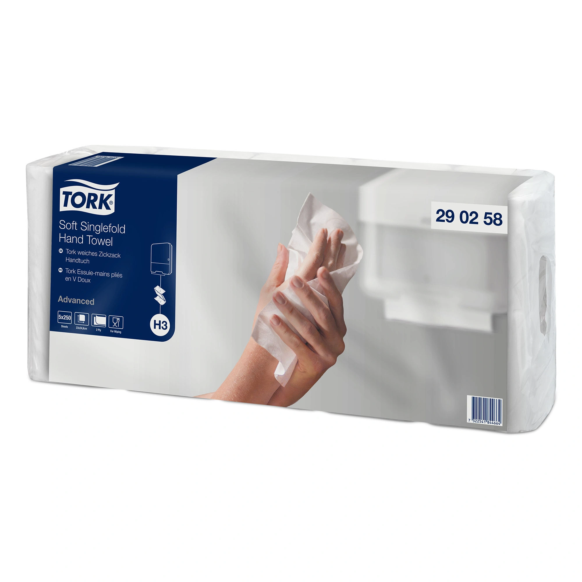 Tork 290258 Advanced Zickzack Papierhandtücher Recycling C&C H3 24,8 x 23 cm, 2-lagig, weiß