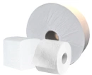 Toilettenpapier Jumbo- und Kleinrolle mit Falthandtuch, weiße Hygienepapiere für Waschraum, Sanitär- und WC-Bereich, Artikelnummer 12345
