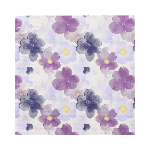 PAPSTAR Servietten, 3-lagig 1/4-Falz 33 cm x 33 cm "Aquarell Flowers", 10 x 20 Stück