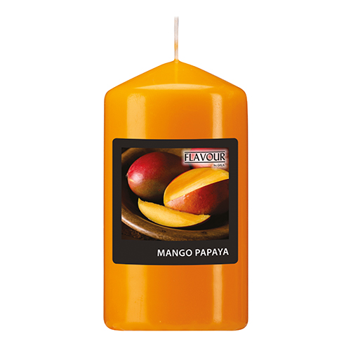 PAPSTAR "Flavour by GALA" Duft-Stumpenkerze Ø 58 mm, 110 mm pfirsich - Mango-Papaya
