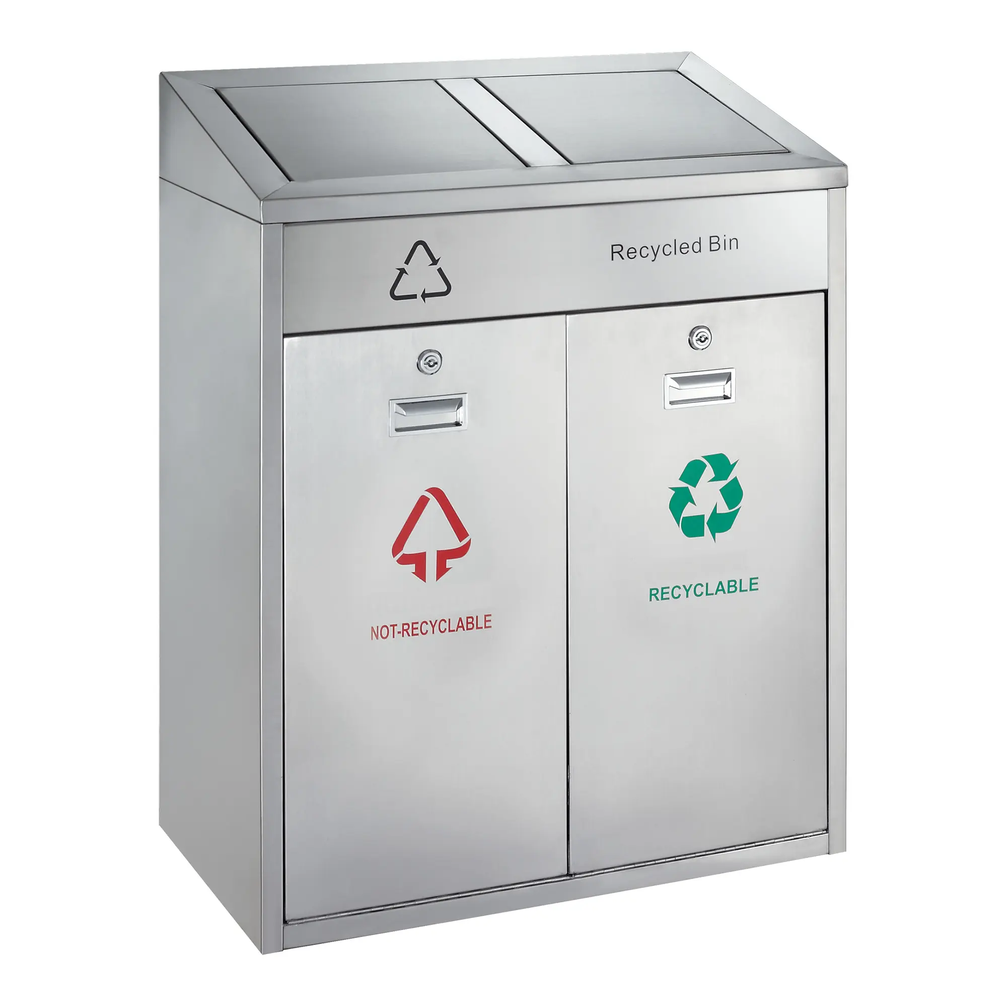 Sarima Recycling Abfalleimer den Außenbereich 2x21 Liter Edelstahl matt,  31667802_1