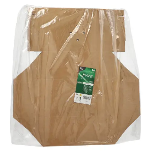PAPSTAR Burgerboxen Pappe "pure" 10 cm x 13 cm x 25 cm braun, große faltbare Kraftpapierboxen mit Klappdeckel für Hamburger, Baguettes und Snacks, FSC-zertifiziert