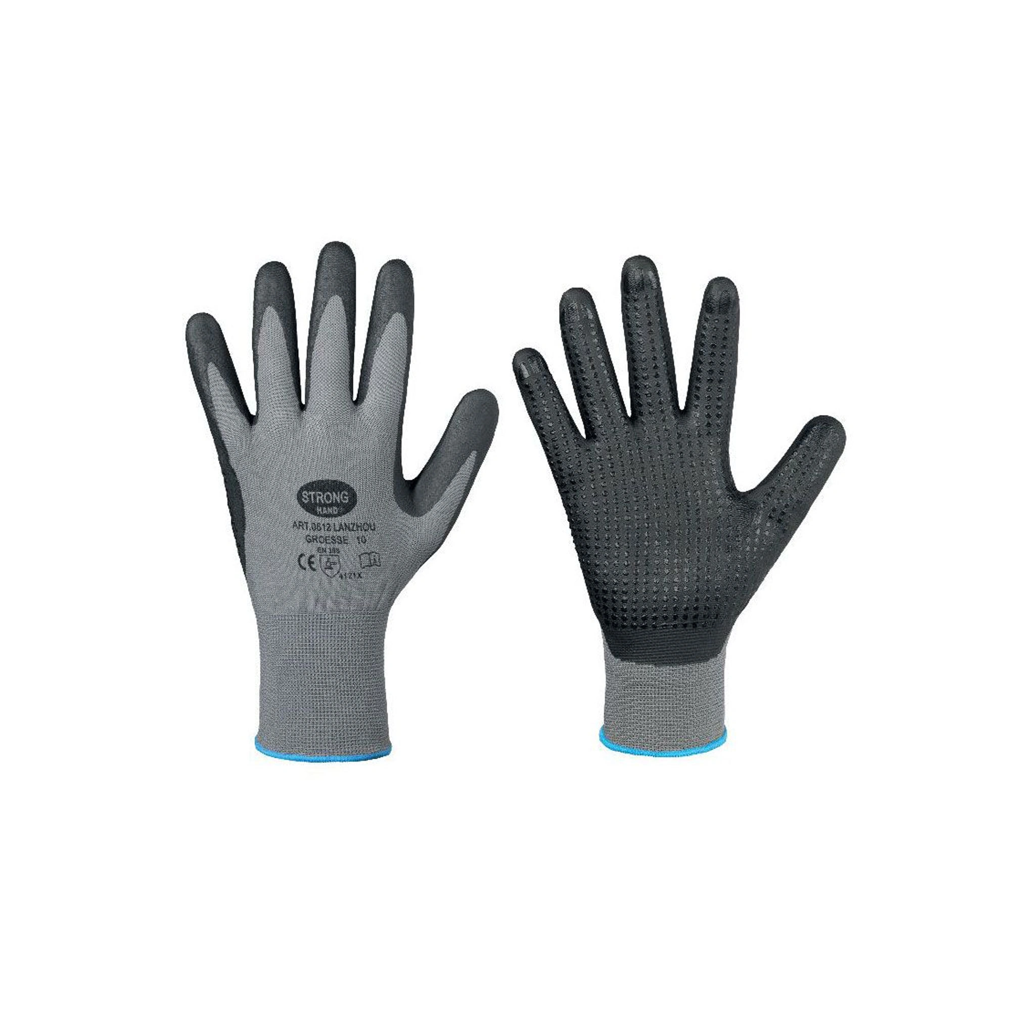 Stronghand Lanzhou 0612 Arbeitshandschuhe mit Nitril-Beschichtung grau/schwarz, VE 120 Paar