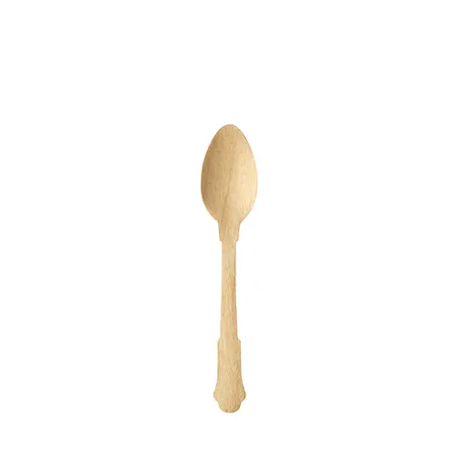 PAPSTAR Kaffeelöffel, Holz "pure" 12 cm natur "Vintage", stabiler geschmacksneutraler Holzlöffel im Retro-Design für Kaffee, Dessert und To-go-Gastronomie