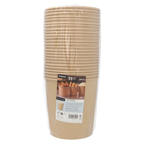 Starpak Food-Buckets 3800 ml Ø 18,7 cm, 19,5 cm braun, 4 x 25 Stück