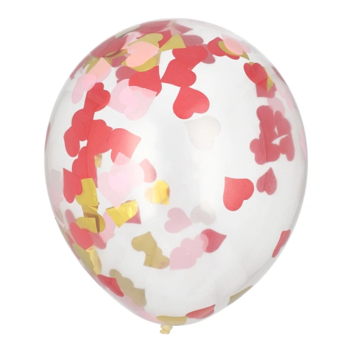 PAPSTAR Luftballons Ø 29 cm mit Herz-Konfetti, 12 x 6 Stück