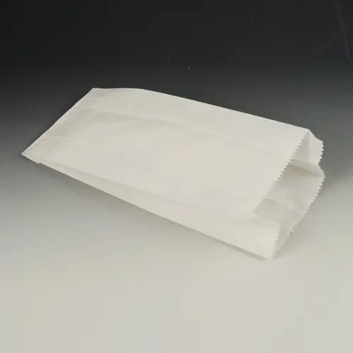 PAPSTAR Papierfaltenbeutel 24 x 10 x 5 cm aus weißer Cellulose, gefädelt, Füllinhalt 0,75 kg, Karton mit 1000 Stück, Art.-Nr. 11531