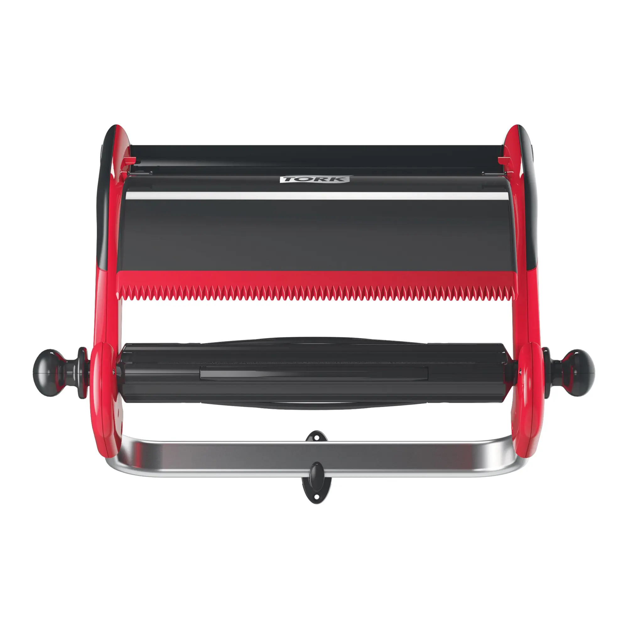 Tork Performance Wandhalterung W1 Wandspender für W1 Putztuchrollen, robuste rot-schwarze Halterung mit Abreißkante, Artikel 652100 652108