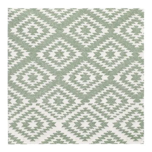 PAPSTAR Servietten "ROYAL Collection" 1/4-Falz 40 x 40 cm dunkelgrün Ethnic Look mit ethnischem Rautenmuster für stilvolle Tischdekoration