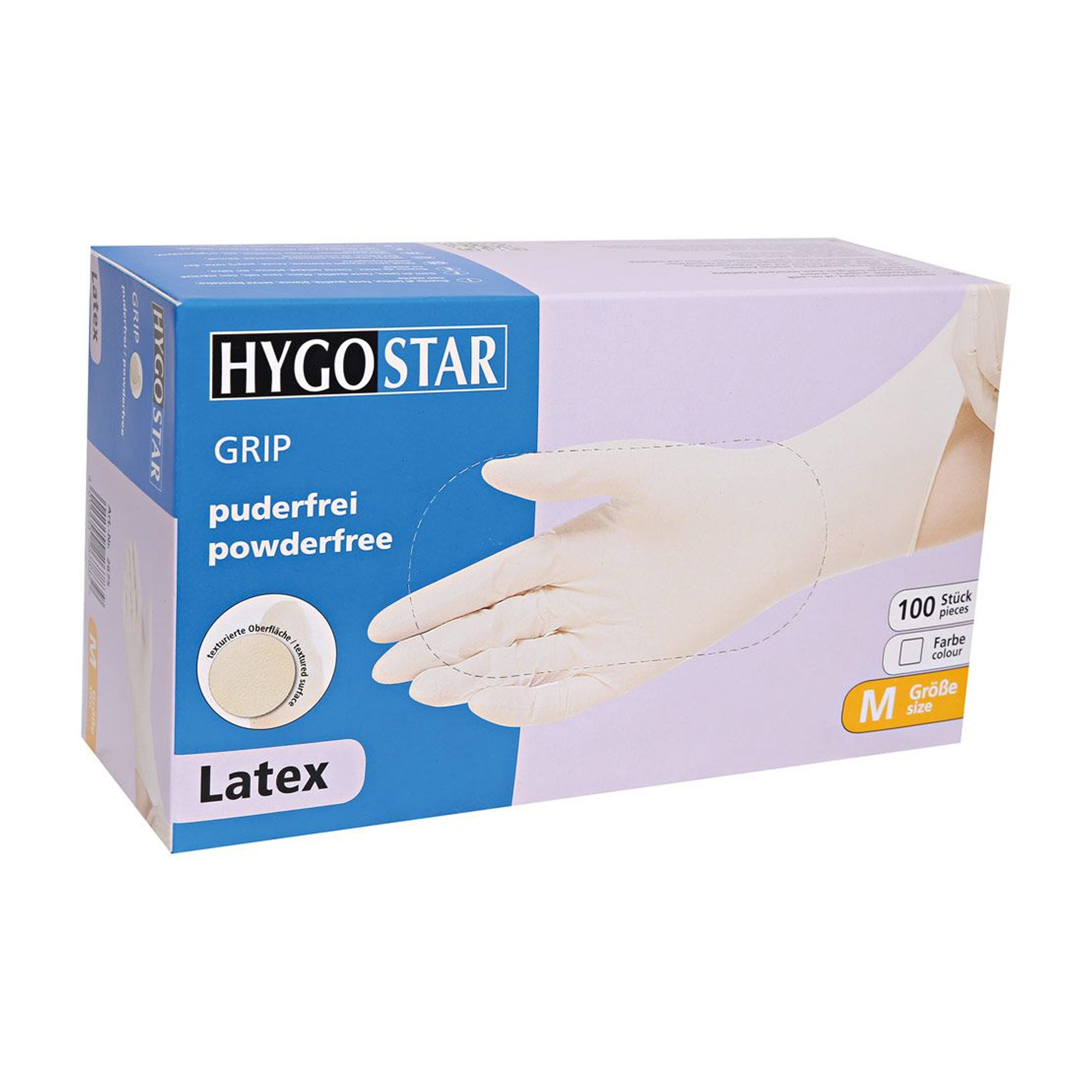 Hygostar Grip Latexhandschuhe weiß puderfrei, VE 1000 Stück