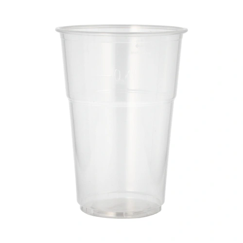 Starpak Mehrweg-Trinkbecher 0,4 l Ø 9,5 cm, 12,5 cm transparent mit Schaumrand, 24 x 50 Stück