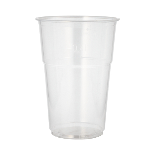 Starpak Mehrweg-Trinkbecher 0,4 l Ø 9,5 cm, 12,5 cm transparent mit Schaumrand, 24 x 50 Stück