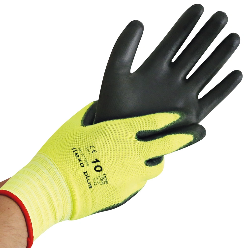 Hygostar Neon Ace Feinstrickhandschuhe mit Polyurethan-Beschichtung gelb, VE 120 Paar