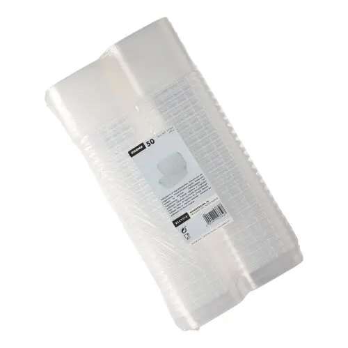 Starpak Feinkostbecher PP eckig 150 ml, transparente Feinkostbecher aus Polypropylen mit Originalitätsverschluss, im 50er-Pack von PAPSTAR