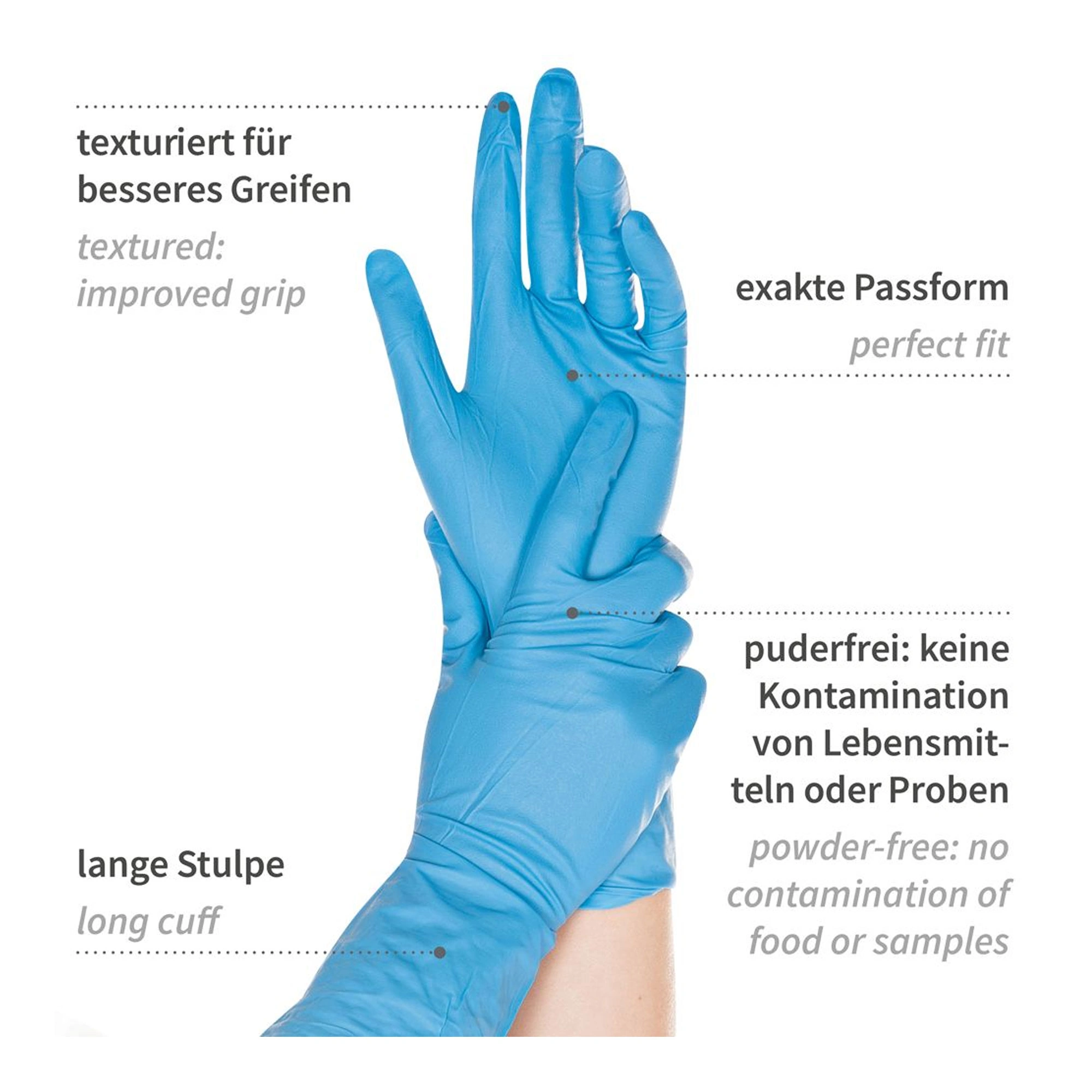 Hygostar Super High Risk Chemikalienschutzhandschuhe blau, VE 500 Stück