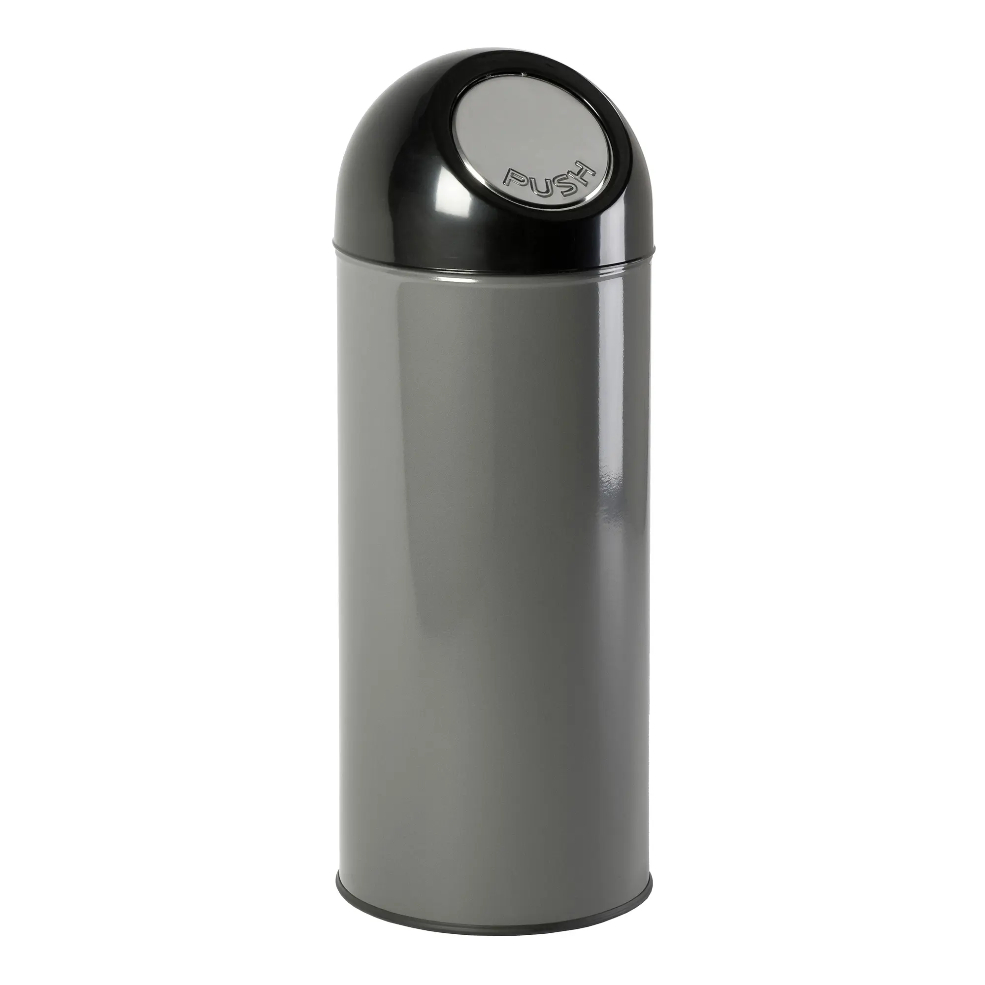 V-Part Abfallbehälter Edelstahl-Pushklappe 55 Liter metallic/schwarz 31007318_1