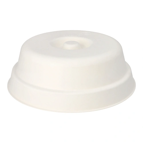 PAPSTAR Deckel Zuckerrohr "TomTab" rund Ø 24,5 cm, 8 cm weiß "Cloche", 4 x 25 Stück