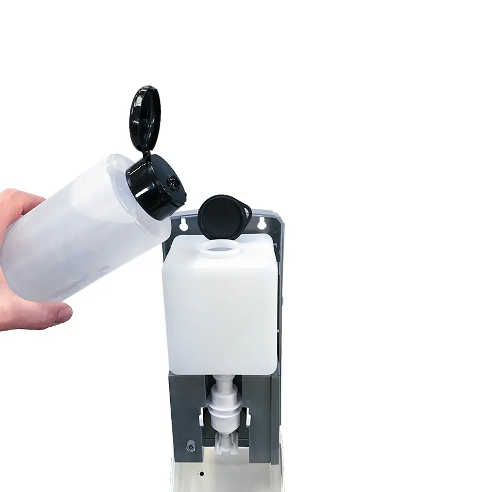 hygn.me „Station 3 Wall“ Sensor-Wandspender inkl. Dosiergerät, berührungsloser Handdesinfektionsspender aus CDF-Platte mit batteriebetriebenem Dosiergerät von hygn.me