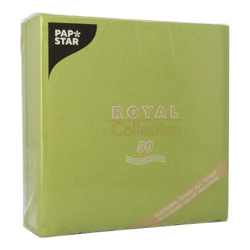 PAPSTAR 50 Servietten "ROYAL Collection" 1/4-Falz 40 cm x 40 cm olivgrün
