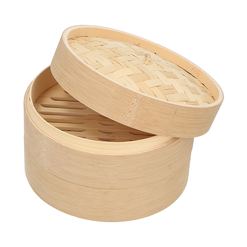 PAPSTAR Dampfgarer Bambus "ASIA" Ø 21 cm, 13,5 cm 3-teilig, 8 x 1 Stück