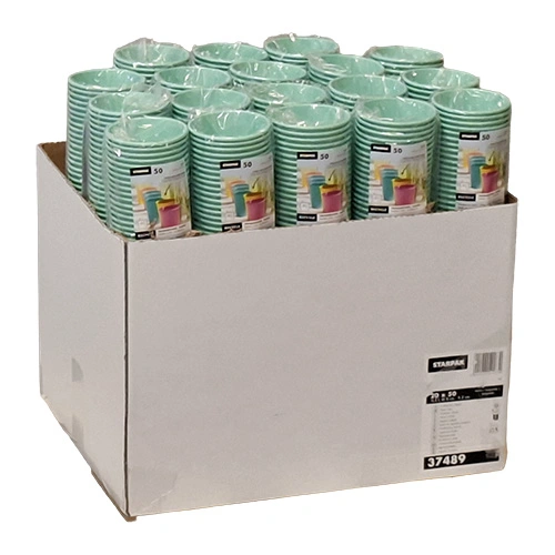 Starpak Trinkbecher, Pappe "To Go" 0,2 l Ø 8 cm, 9,2 cm türkis, 20 x 50 Stück