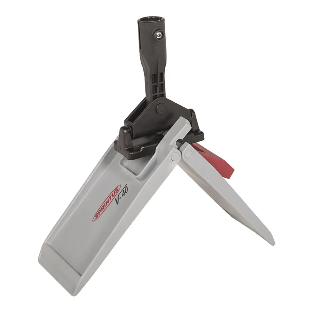 Sprintus V-Wing Klapphalter 40 und 50 cm, stabiler Flachmopphalter mit Drehgelenk und Fußtaster für gängige Wischmopps, Modell V40