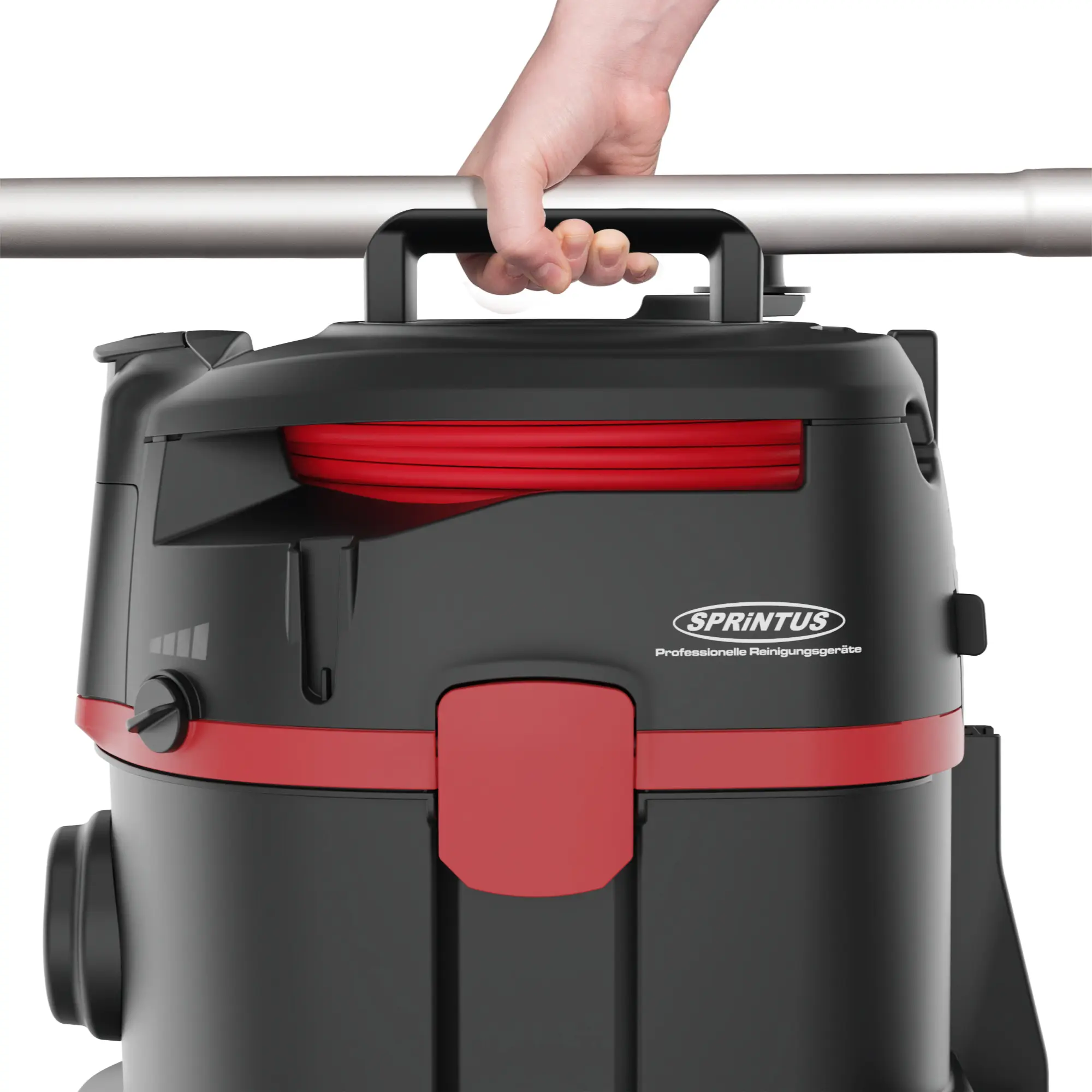 Sprintus Staubsauger ERA TEC ZERO, professioneller Trockensauger mit ergonomischem Tragegriff, Kabelaufwicklung und Zubehörhalterung für hygienische Reinigung in sensiblen Bereichen