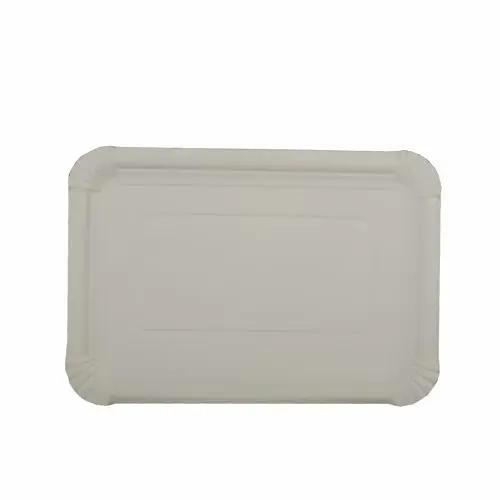 PAPSTAR ABC Pak Teller, Pappe [rc] eckig 18 x 26 cm weiß aus Recycling-Karton, stabile rechteckige Pappteller für Catering, Events und Partyservice