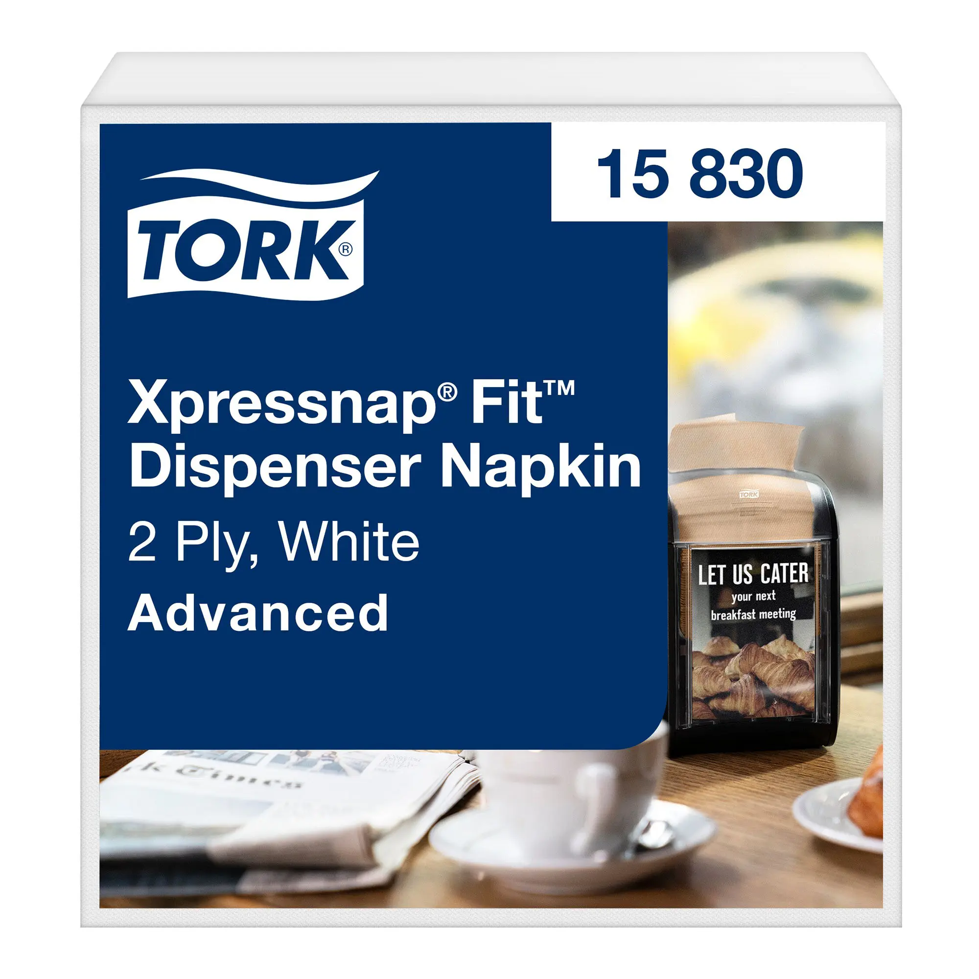 Tork 15830 Advanced Xpressnap Fit Spenderserviette N14 Multifold Z, 10,7 x 8,3 cm, 2-lg, weiß