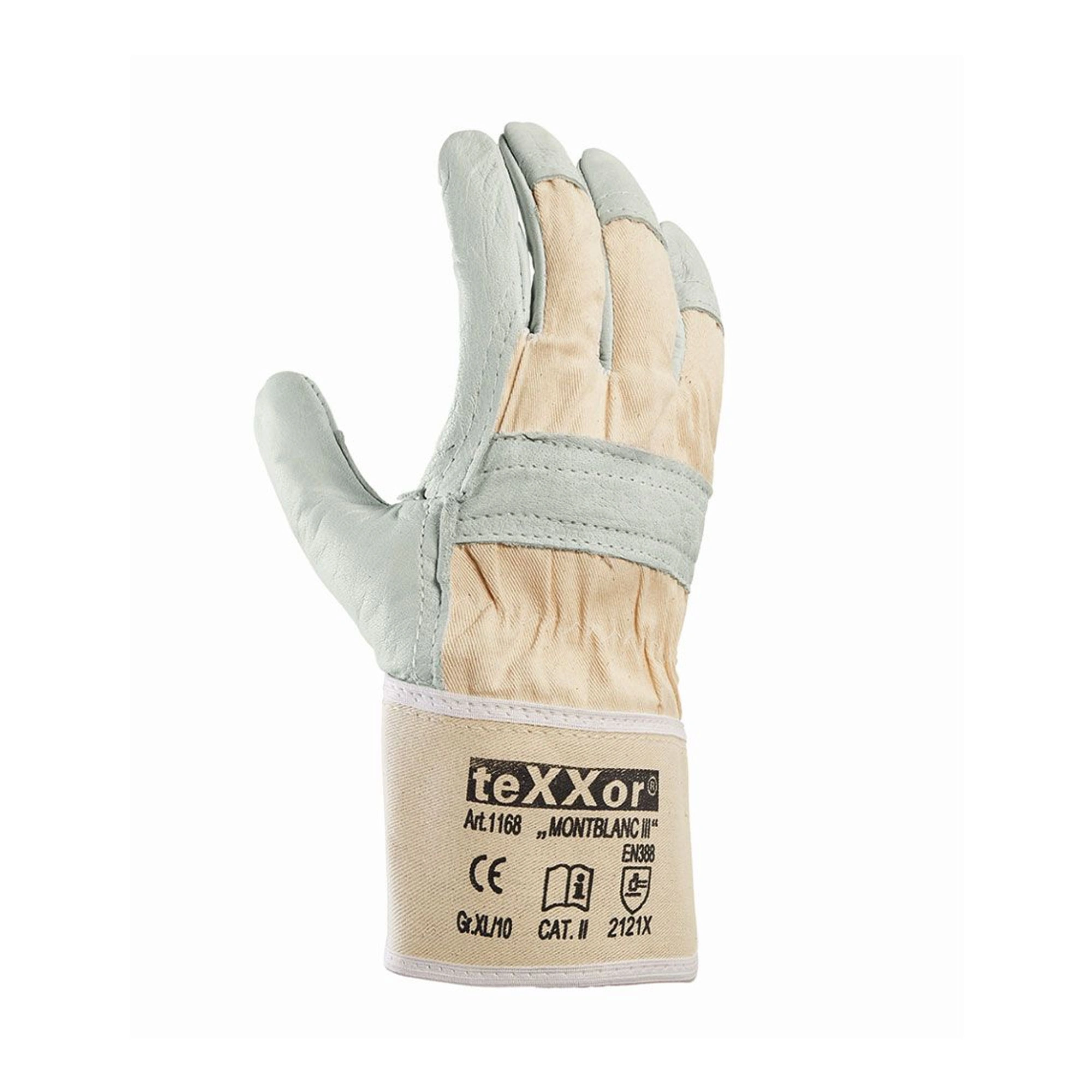 teXXor Montblanc III 1168 Arbeitshandschuhe aus Rindvollleder natur, VE 120 Paar