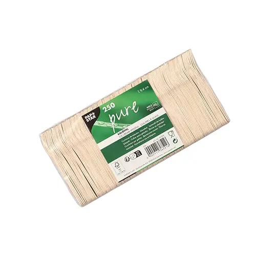PAPSTAR Eislöffel Holz "pure" 9,4 cm aus FSC-zertifiziertem Birkenholz, splitterfrei, stabil und geschmacksneutral, Packung mit 250 Stück, Art.-Nr. 89158