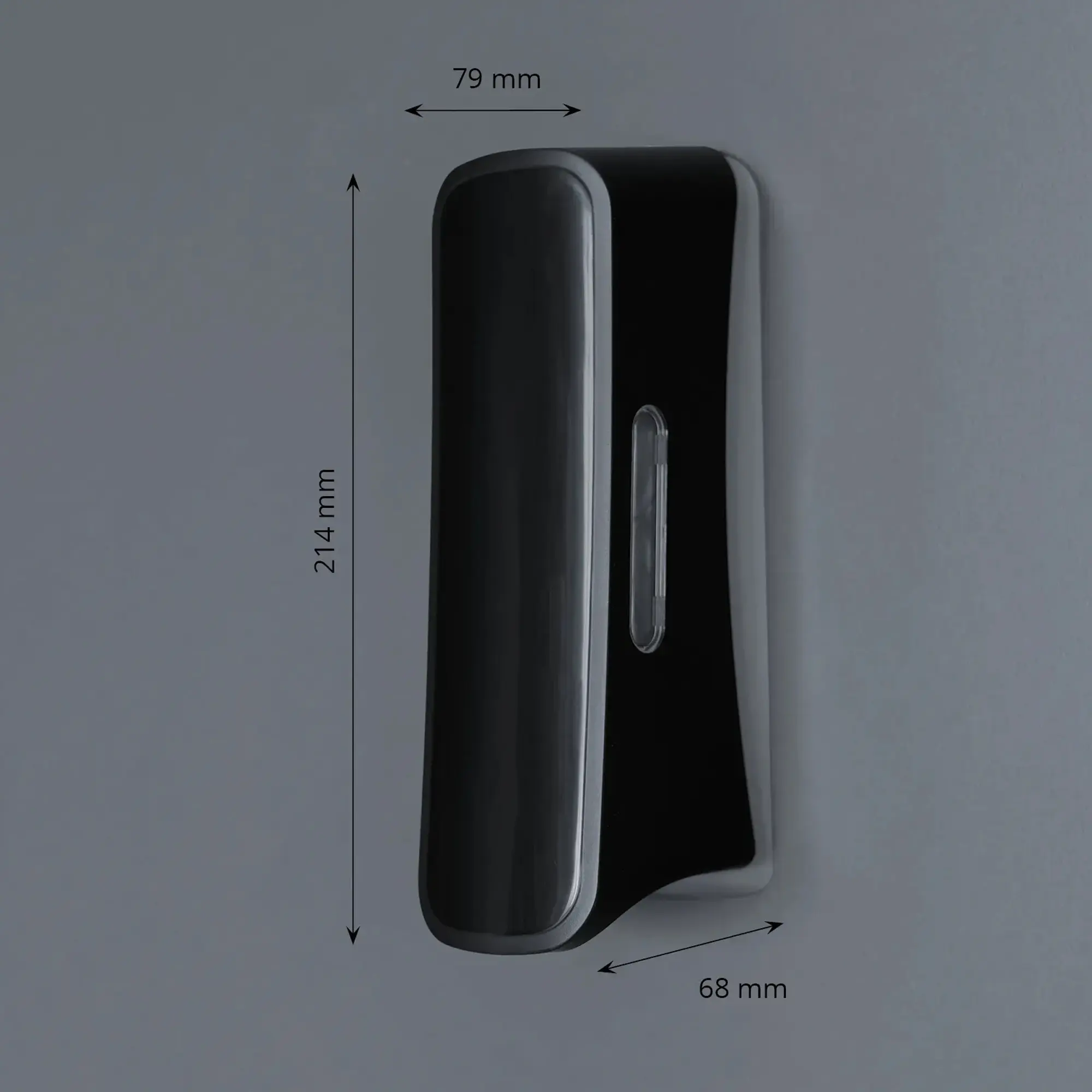 SEMYtop Dusch- u. Badspender 350 ml Kunststoff, schwarze Ausführung aus der Black & White Serie, nachfüllbarer Wandspender für Dusche und Bad