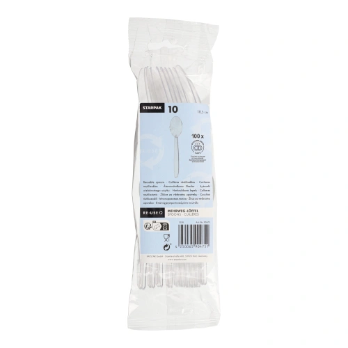 Starpak Mehrweg-Löffel 18,5 cm transparent, 20 x 10 Stück