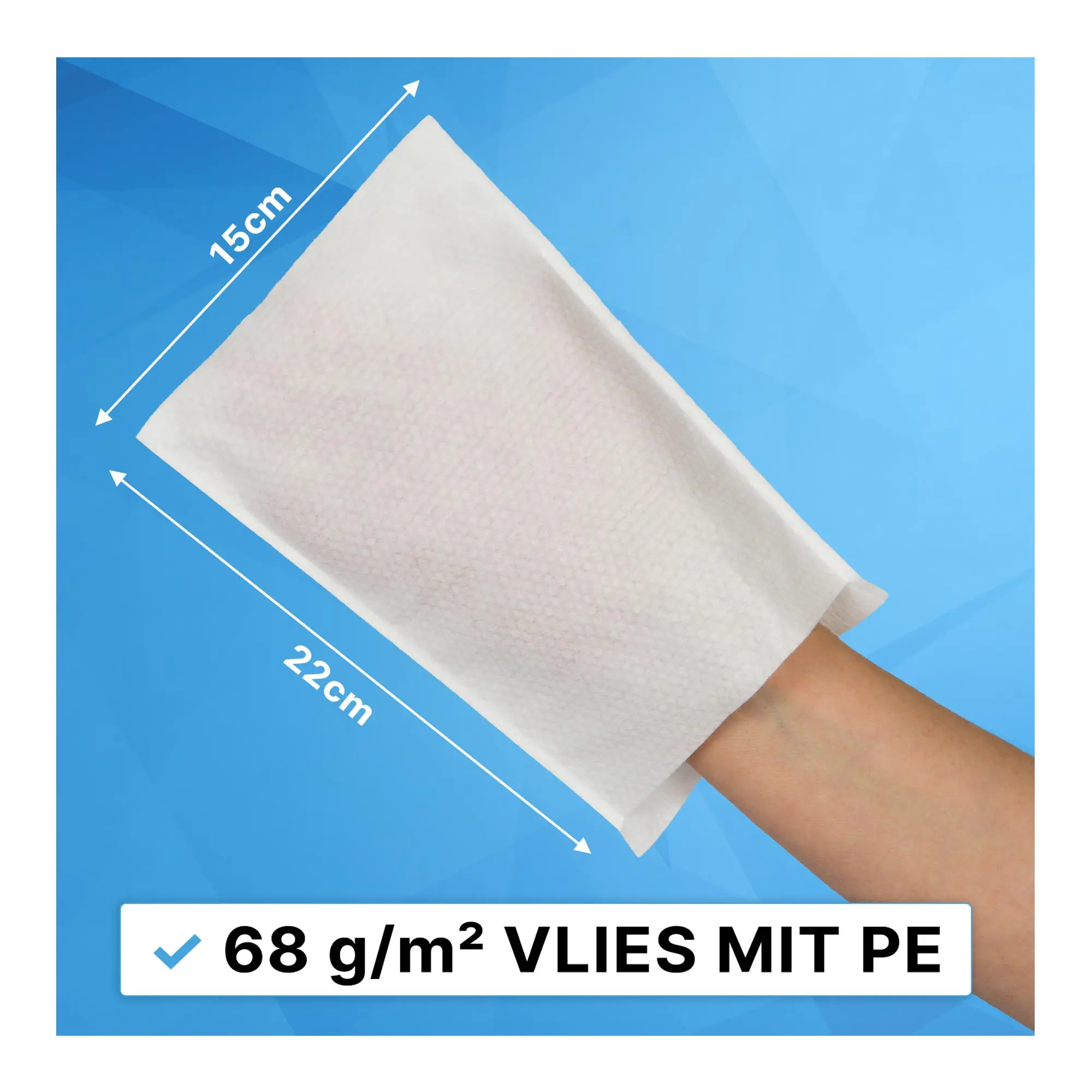 ARNOMED Einmalwaschhandschuhe Spunlace Vlies mit PE-Innenbeschichtung