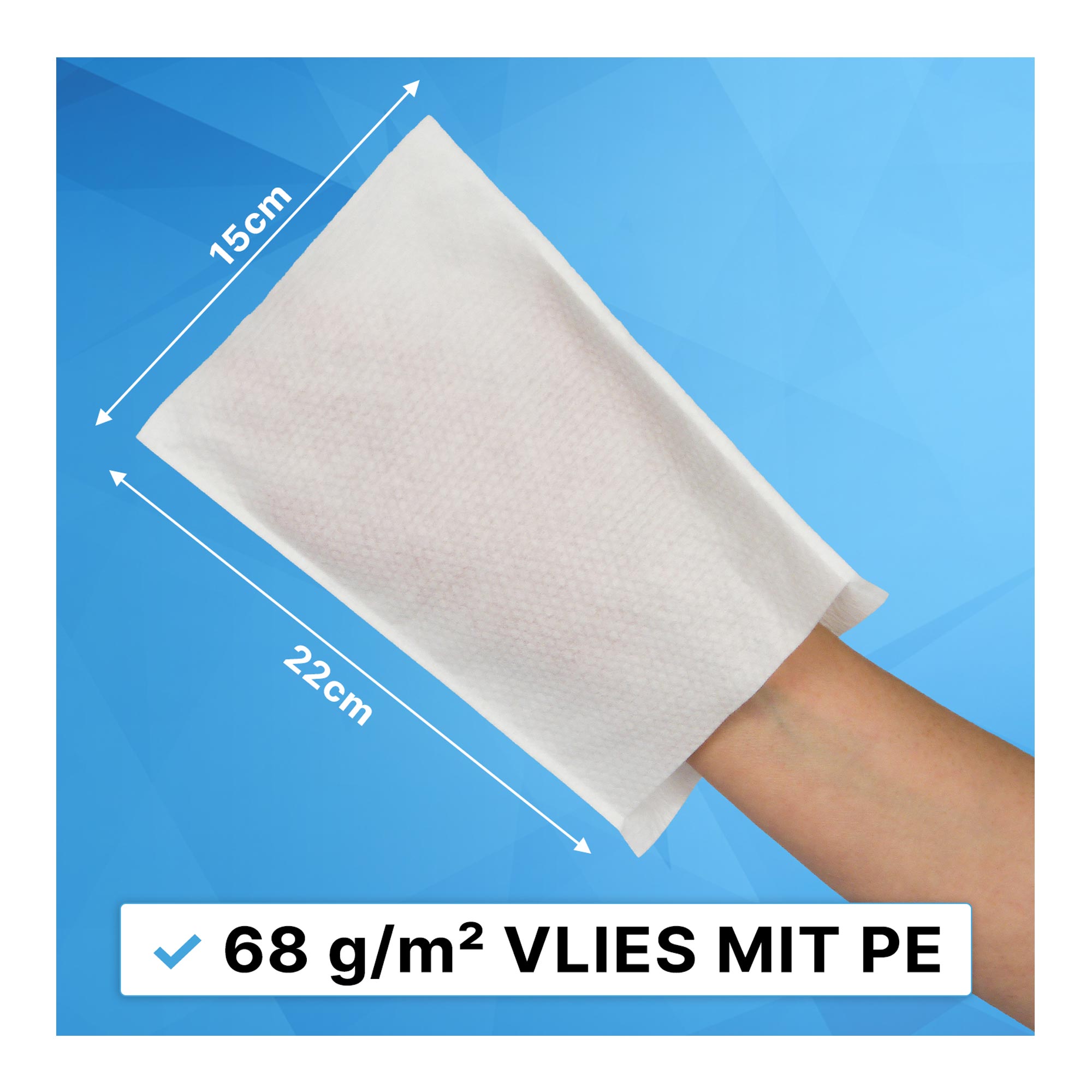 ARNOMED Einmalwaschhandschuhe Spunlace Vlies mit PE-Innenbeschichtung