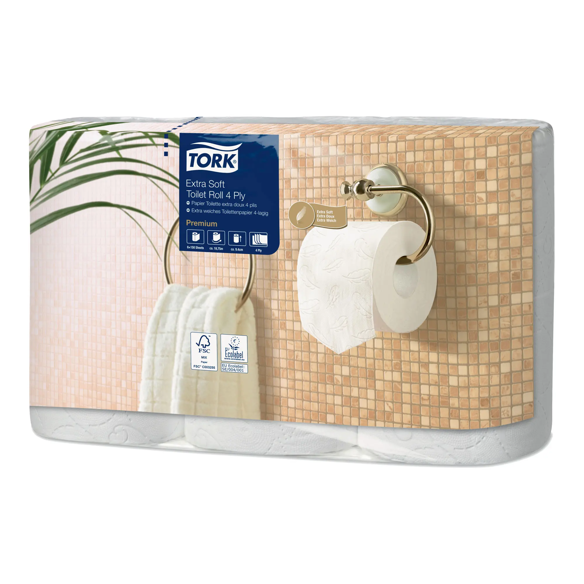 Tork Premium extra weiches Toilettenpapier Kleinrollen T4 4-lagig 150 Blatt