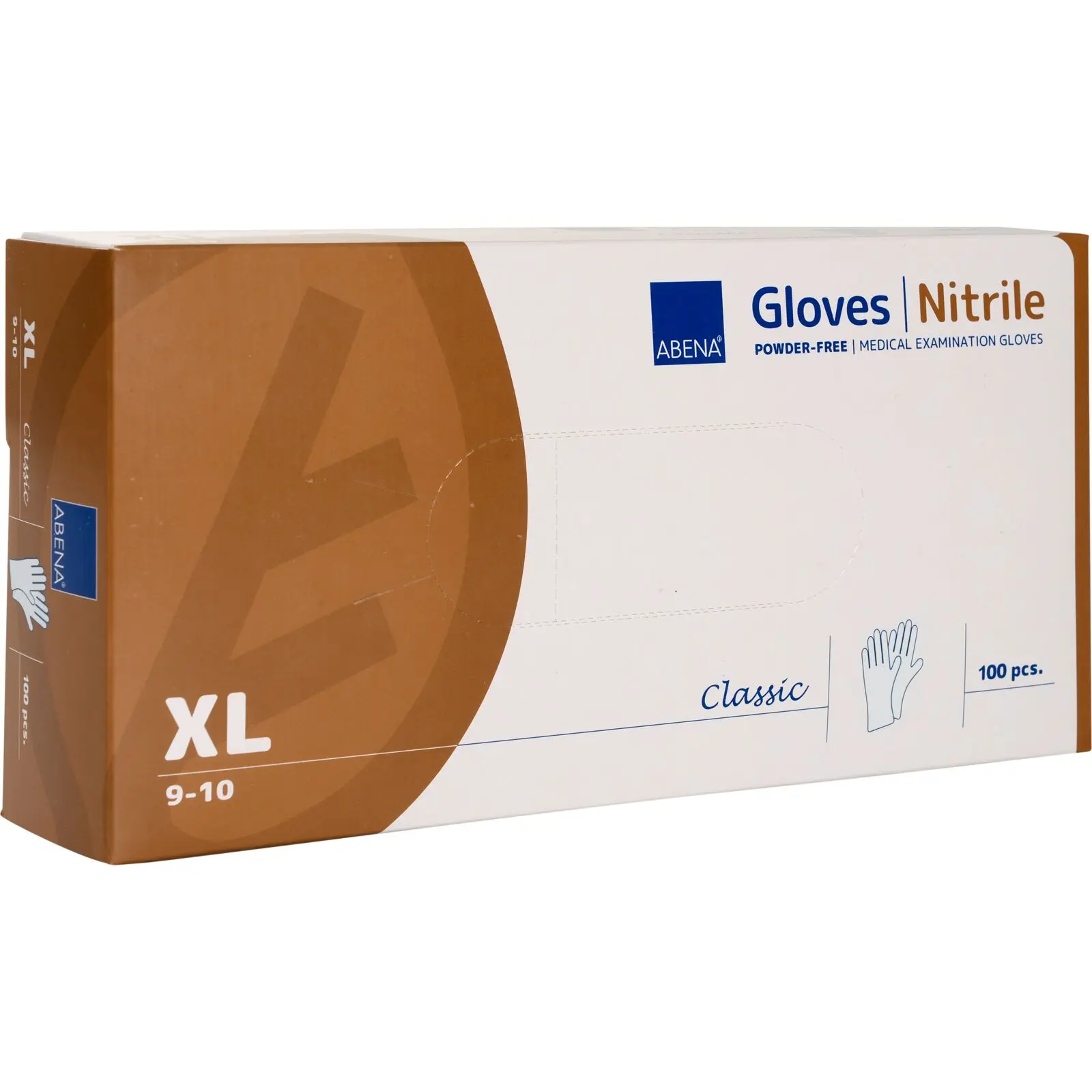 ABENA Nitril-Handschuhe weiß, ungepudert VE 100 Stück in Größe XL 9-10, latexfreie Einweghandschuhe von ABENA