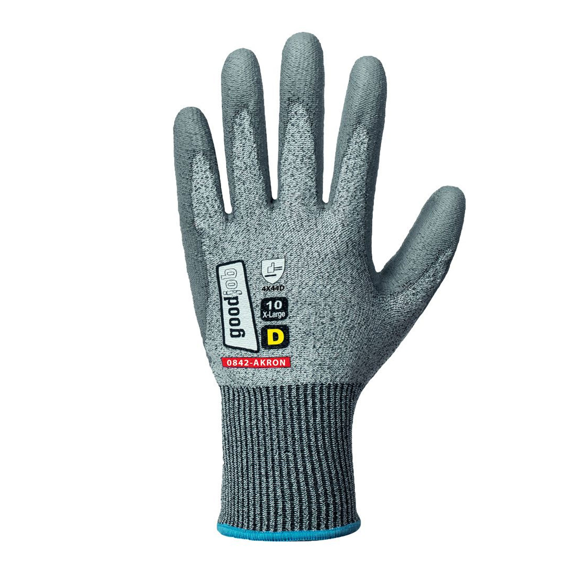 Goodjob Akron 0842 Schnittschutzhandschuhe mit Polyurethan-Beschichtung grau, VE 60 Paar