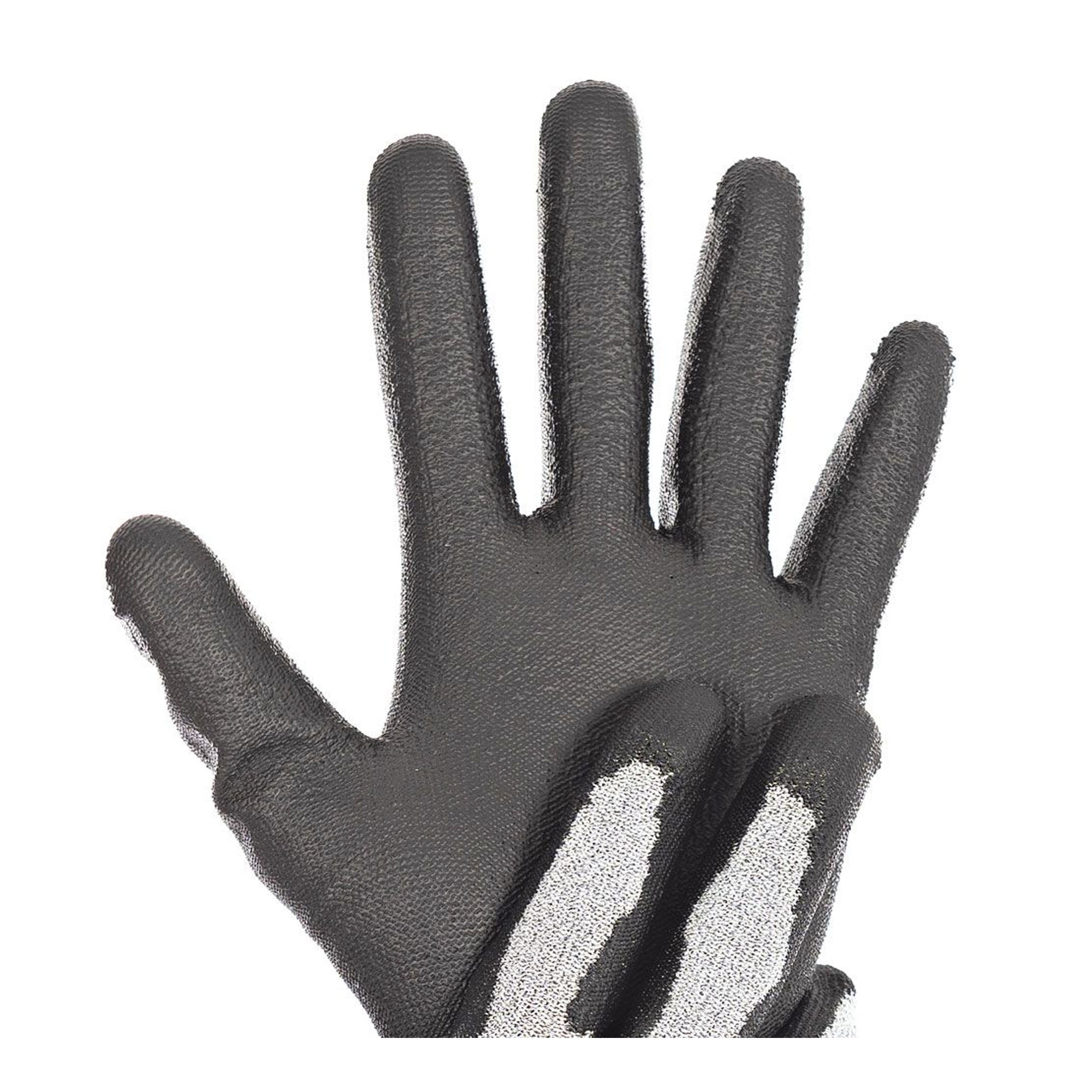 Hygostar Cut Safe Touch Schnittschutzhandschuhe mit Polyurethan-Beschichtung grau/schwarz, VE 100 Paar