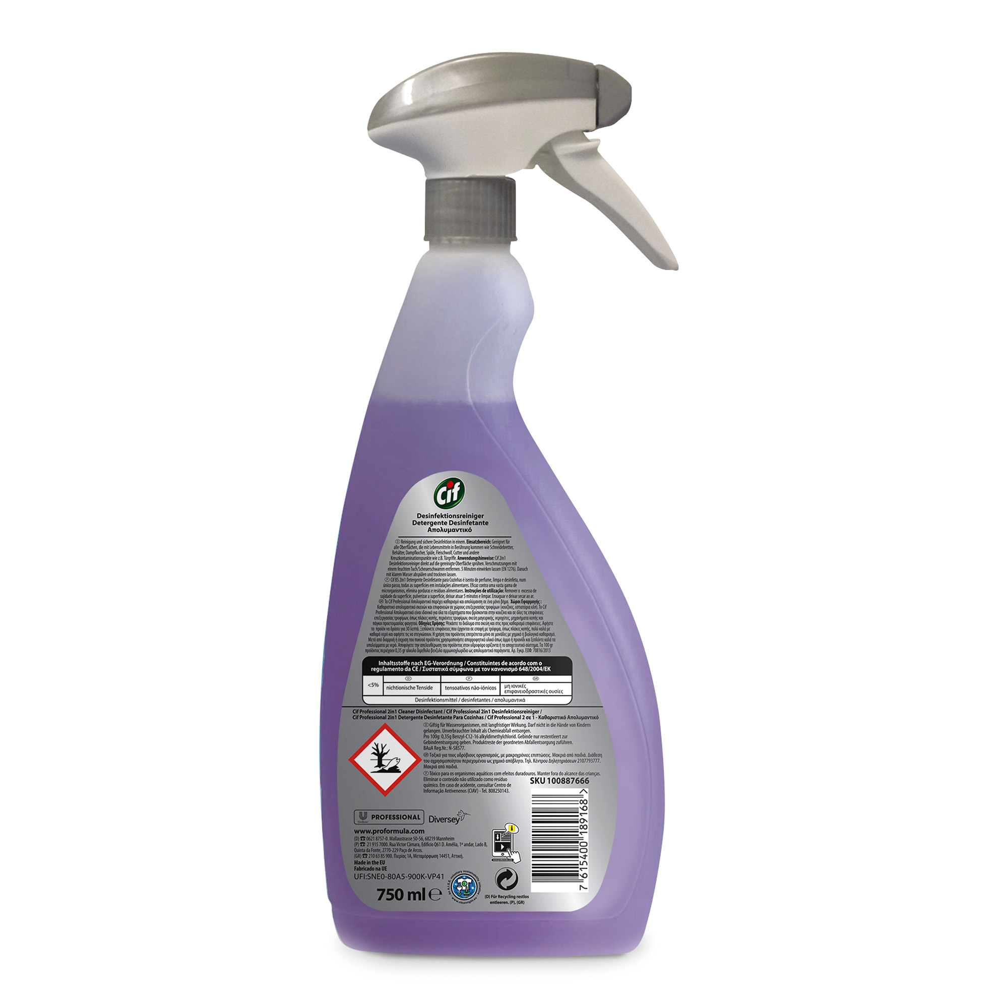 Cif Professional 2in1 Desinfektionsreiniger 750 ml Flasche 100887666-1