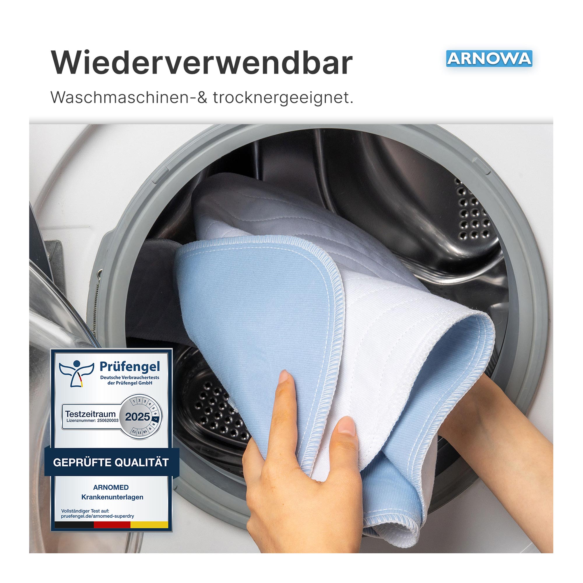 ARNOMED SUPERDRY WASH Waschbare Bettschutzunterlage, 1 Stück