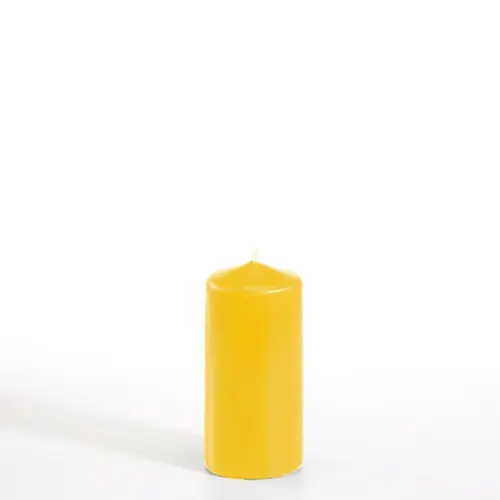 PAPSTAR Stumpenkerze Ø 50 mm, 100 mm goldgelb mit glatter Oberfläche, RAL-Gütezeichen Kerzen, Brenndauer ca. 20 Stunden, Artikel 13439