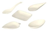 Porzellanschalen Set weiß in fünf unterschiedlichen Formen für Vorspeisen, Dips und Desserts