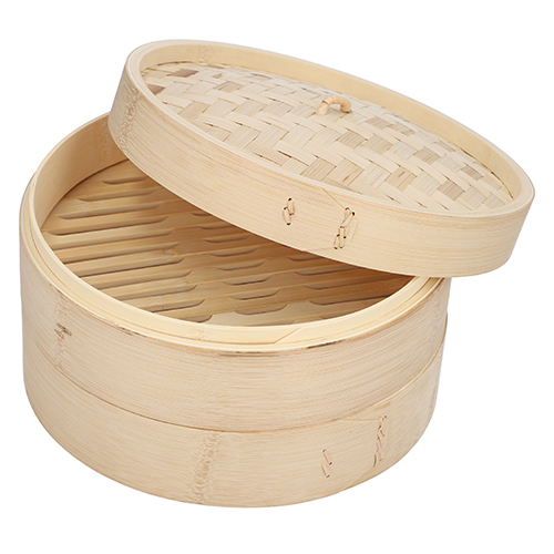 PAPSTAR Dampfgarer Bambus "ASIA" Ø 25 cm, 16 cm 3-teilig, 4 x 1 Stück