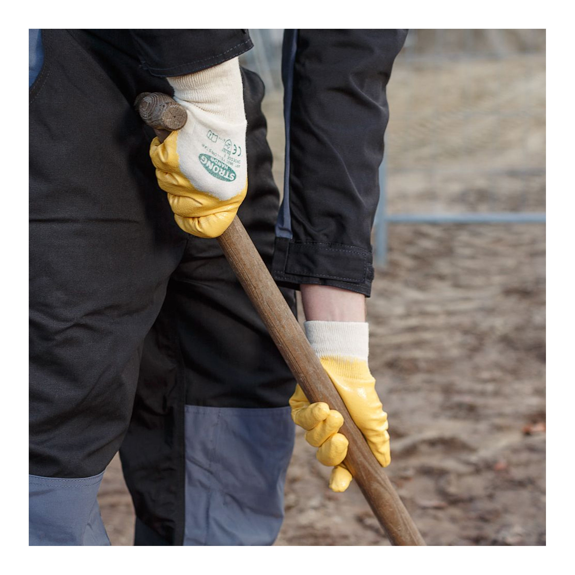 Stronghand Yellowstar 0550 Arbeitshandschuhe mit Nitril-Beschichtung natur/gelb, VE 144 Paar