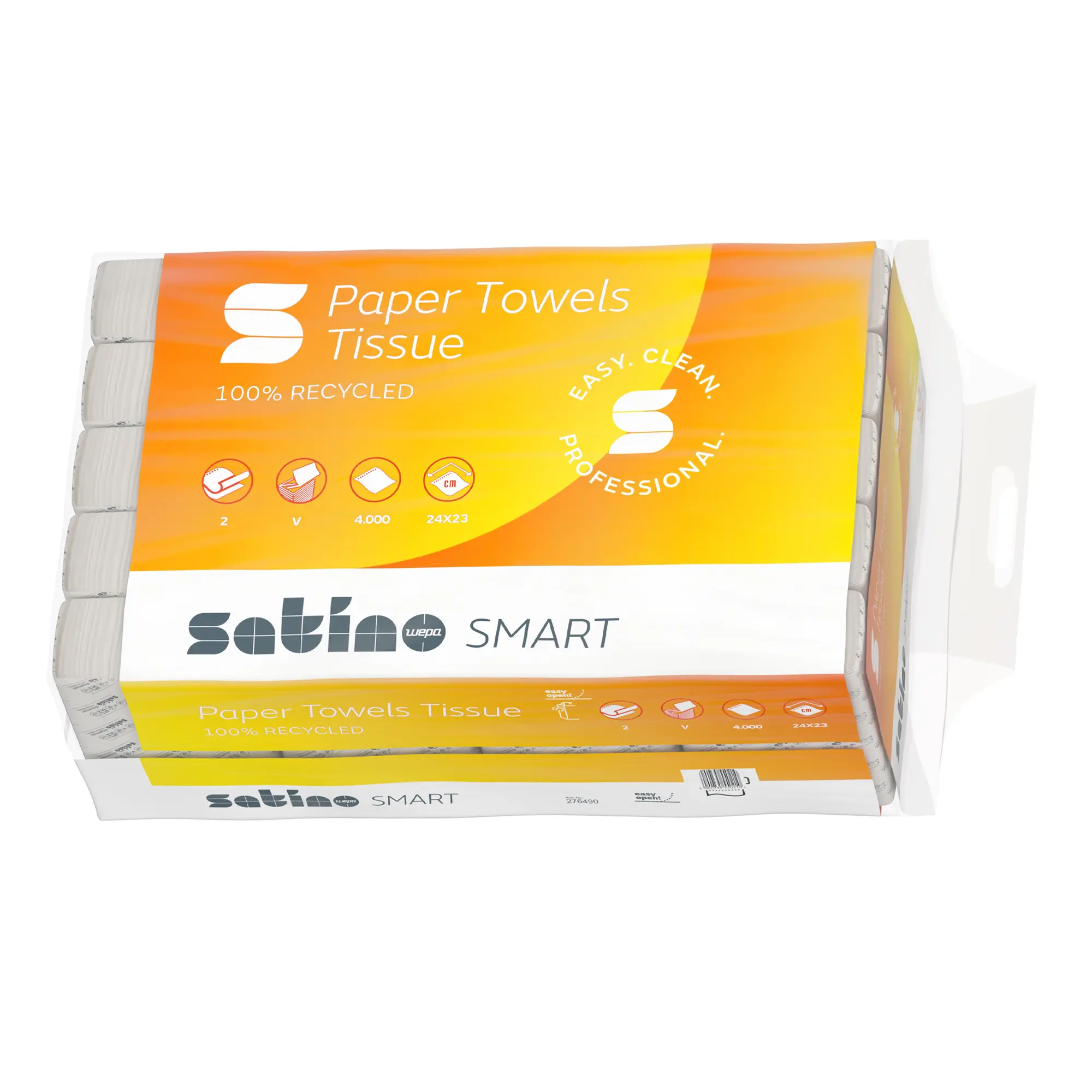 Satino by Wepa smart Papierhandtücher Recycling Tissue, ZZ, 24x23, 2-lagig, weiß