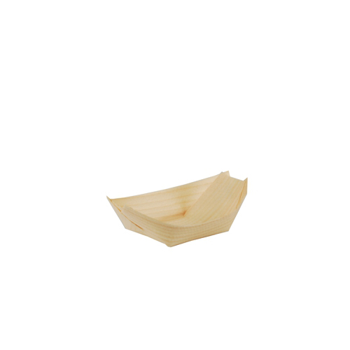 PAPSTAR 50 Fingerfood - Schalen, Holz "pure" 11 cm x 6,5 cm "Schiffchen"