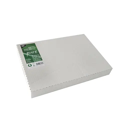 PAPSTAR 1000 Blatt Sahneabdeckpapier "pure" 32 cm x 22 cm weiß mit Palmwachsbeschichtung